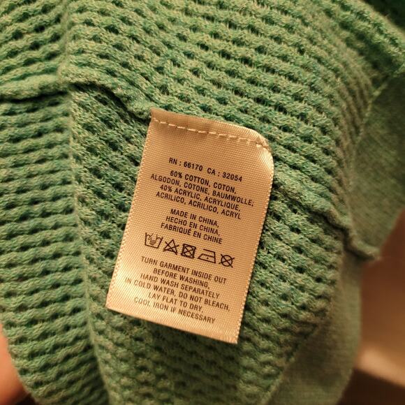 Angel of the North Anthro Teal Open Knit Sweater Preppy Cardigan Pockets Medium - Picture 5 of 5